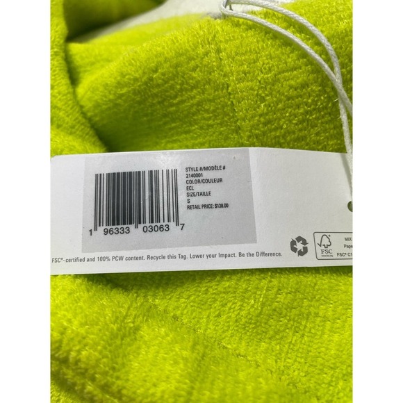 Outerknown Women's Hightide Hooded Dress Lime Size Small Terry Beach Coverup - Picture 7 of 7